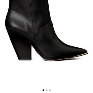 Tory Burch Lila Black Leather Bootie. Worn Once. Great condition. Size 7.5.